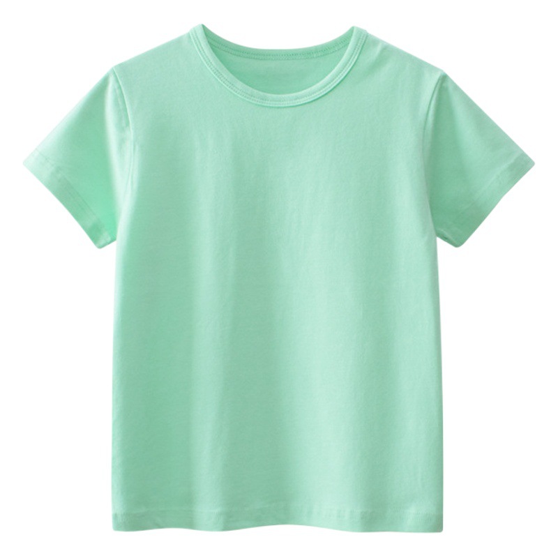 27 niños transfronterizos ropa para niños al por mayor Camiseta de manga corta para niños al por mayor ropa de verano para bebés color sólido suministro de primera mano