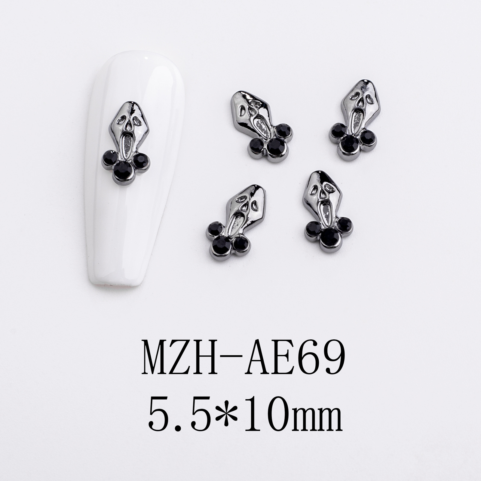 5g Weight Nail Decoration Accessories Nail Supplies 10 PCS/Package Quantity Alloy Material Halloween Festival Cross, Spider, Skull Pattern Retro, Classic Style Style Halloween Retro Classic Style Cross Spider Skull Alloy Nail Decoration Accessories 10 PCS/Package 2
