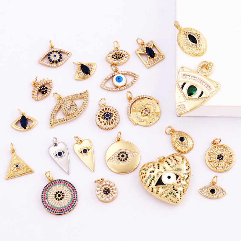 3g Weight Pendant Jewelry Making Type 13*19mm, 15*14mm, 16 * 16mm Jewelry Making Size December Birthstone Turquoise, Zircon Inlay Material DIY Jewelry Accessories Classification 1 Piece Quantity Copper Material Devil's Eye, Heart Shape Pattern Plating, Inlay Design Simple Style, IG Style Style 1 Piece 13*19mm 15*14mm 16 * 16mm Copper Turquoise Zircon Devil's Eye Heart Shape Pendant 9