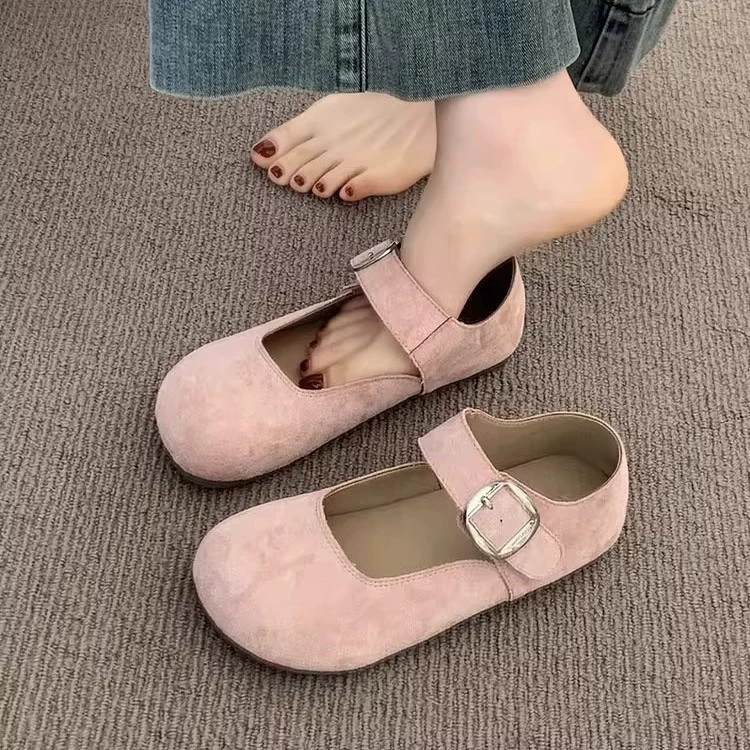 Женские туфли Birkenstock, розовые, 2025 новая коллекция весна-лето, туфли Мэри Джейн, мягкая плоская подошва, туфли-польчики