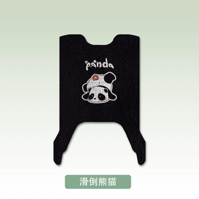 Electric vehicle foot mat, up at AB65 electric car - slipping-panda-emma-looking-up-at-ab65