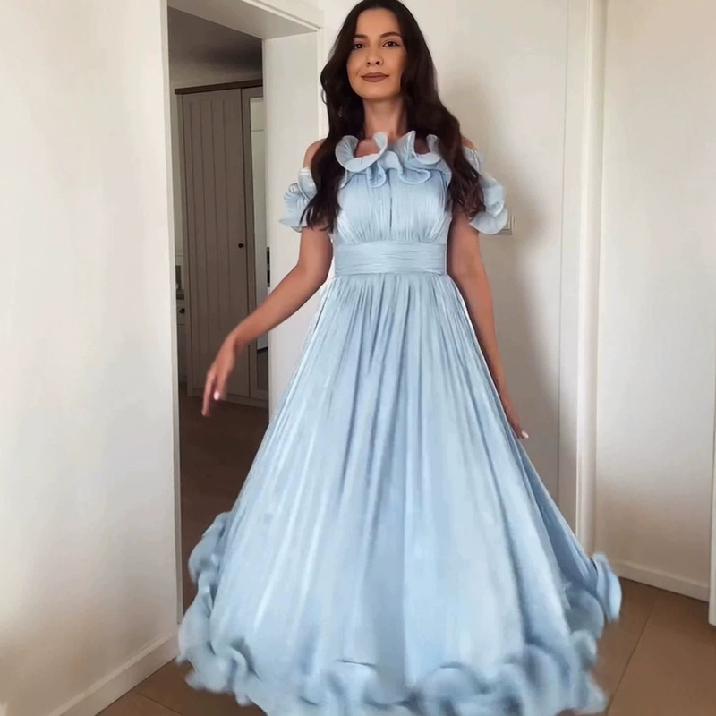 2026 New Cross-Border European and American Style Foreign Trade Long One-Shoulder Elegant Waist-Cinching Formal Dress 2026 New Cross-Border European and American Style Foreign Trade Long One-Shoulder Elegant Waist-Cinching Formal Dress