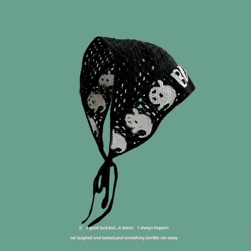 Toalla triangular hueca de punto transfronterizo Estilo pastoral retro francés Turbante fotográfico Turbante personalizado Tendencia