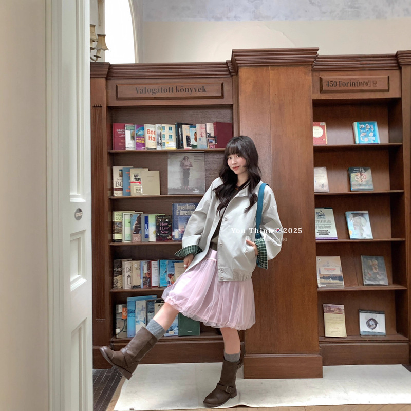 【You Think】Thirteen Lines Blogger Style Fashionable Commuter Chic Double Pocket Jacket Versatile Outerwear 1079