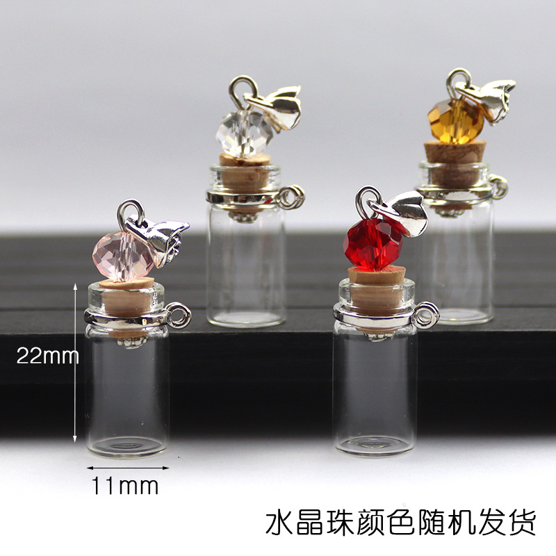 Transfronterizos para mini tapón desear botella colgante botella de vidrio colgante de doble colgante perfumes botella de piedra triturada