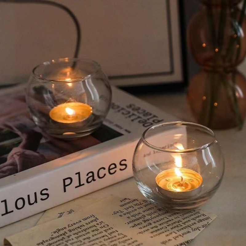 A Variety of Transparent Spherical Glass Candle Aromatherapy Cups, Atmospheric Restaurant Home Bar Decorations, Photo Props