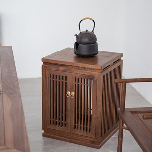 New Chinese Style New Style Simple Modern Multifunctional Solid Old Elm Cabinet Small Mobile Water-boiling Cabinet Sideboard Cabinet Tea Room