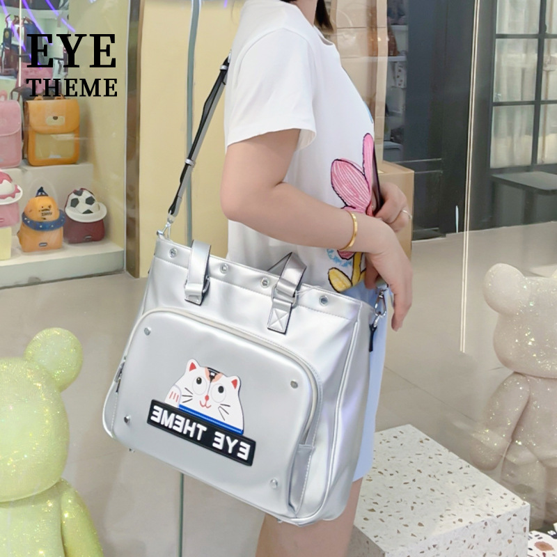 Bolsa de almacenamiento con cremallera de gran capacidad para damas, color de contraste lindo y práctico, bolsa de viaje bajo la axila, TOT 2770 #