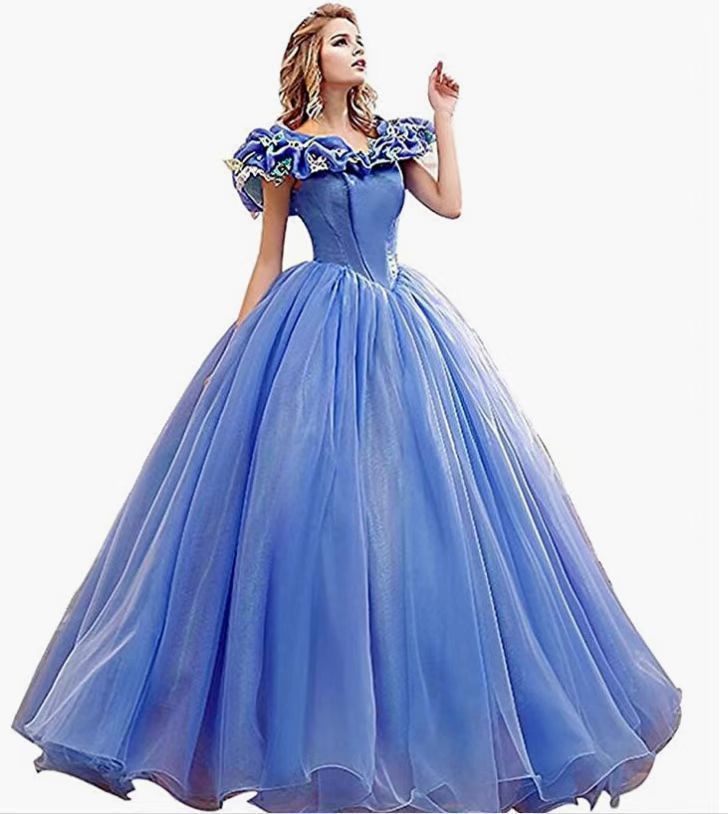 Cenicienta película misma princesa pettiskirt rendimiento 2024 nuevo vestido de novia foto arte examen rendimiento vestido de noche para las mujeres image 11