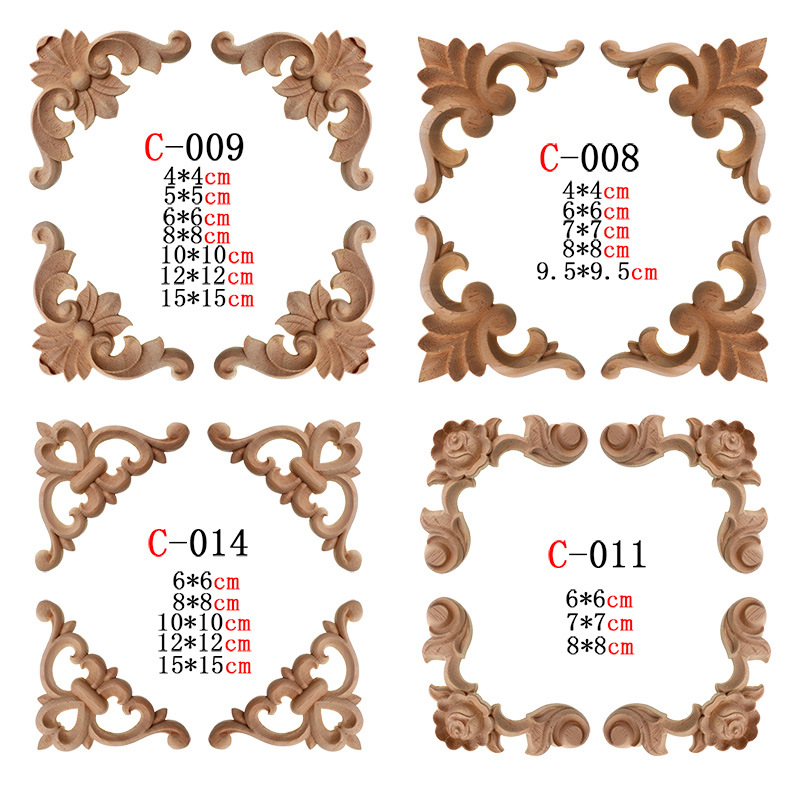 宝联富东阳木雕欧式角花雕刻贴片家具实木贴花装饰精雕装修