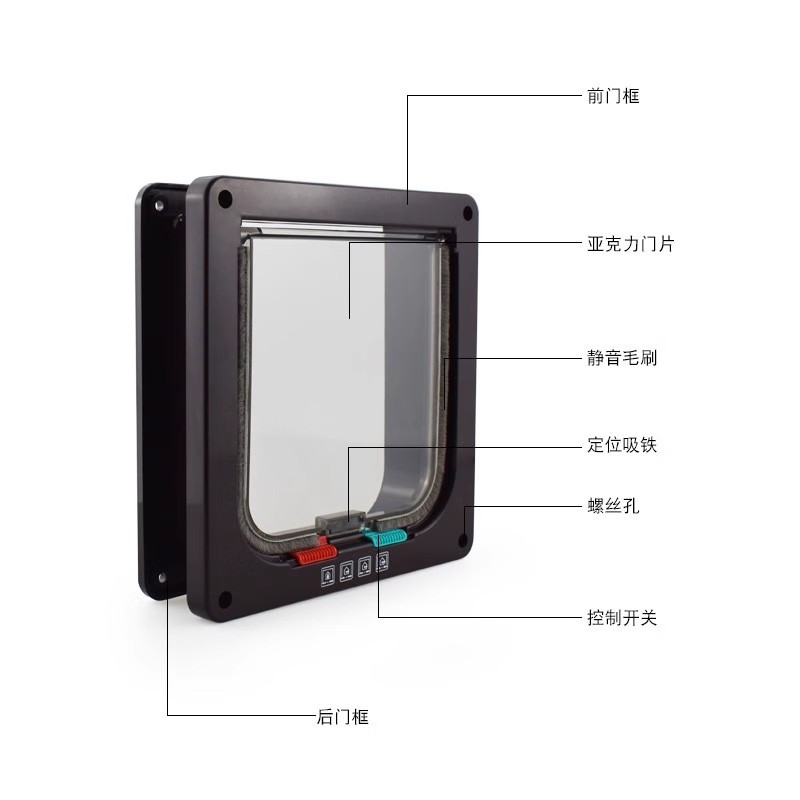 Mascotas de entrada libre puerta gatos agujeros de puerta de gato mascotas gatitos cachorros entran y salen puertas de vidrio instaladas puertas de madera nuevas ventanas