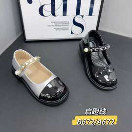 女童小皮鞋春秋新款黑色小女孩儿童软底玛丽珍公主鞋一手码批发
