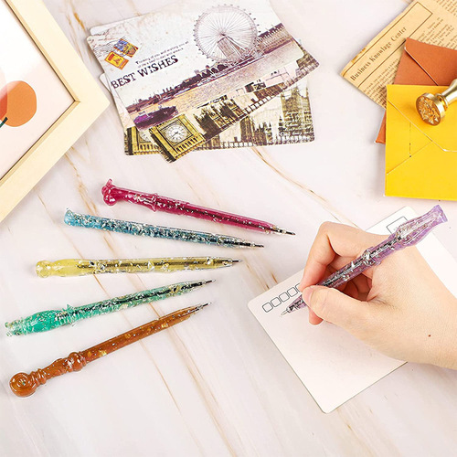 Factory New Crystal Droplet Glue Household Daily Use Stationery Multi-Style Magic Pens with Refills Cylindrical Pen Silicone Mold