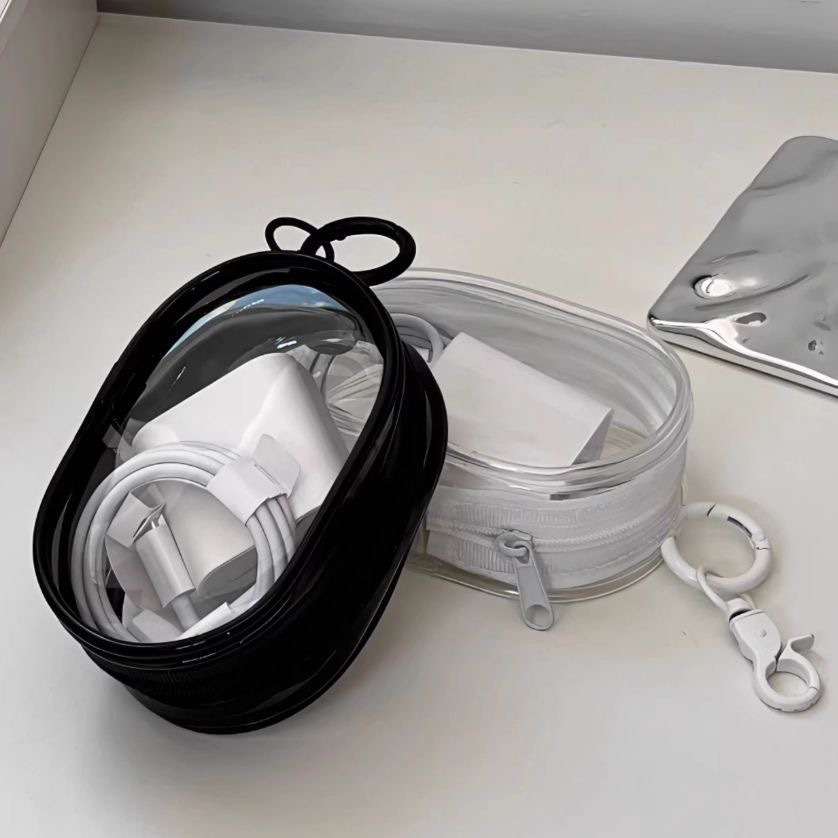 Cargador de línea de datos cargado y almacenado, bobinado transparente, portátil, auriculares fuera de casa, caja de almacenamiento, Organización de teléfonos móviles