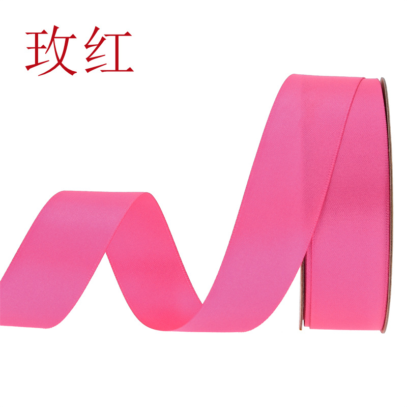 Transfronterizo 2.5 cinta de poliéster de cifrado doble cara cinta de seda mate vestido de boda decoración regalo de flores embalaje cinta forjada 25m