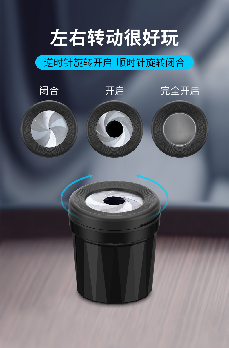 New Car-Mounted Desktop Storage Ashtray, Storage Bin, Trash Can, Ash Box, Multifunctional Car Accessory with Lid