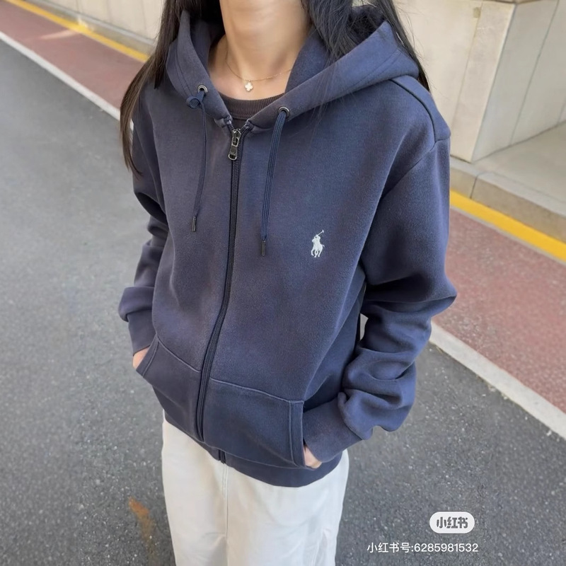 Cross-Border Trade Thirteen-Color Rl Basic Style Small Logo Embroidered Hoodie Unisex Zipper Jacket Cross-Border Trade Thirteen-Color Rl Basic Style Small Logo Embroidered Hoodie Unisex Zipper Jacket