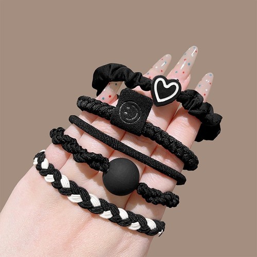 Simple and Elegant High-Elastic Rubber Band Seamless Hair Tie High Ponytail Hair Ribbon for Women Simple Bob Hair Cap