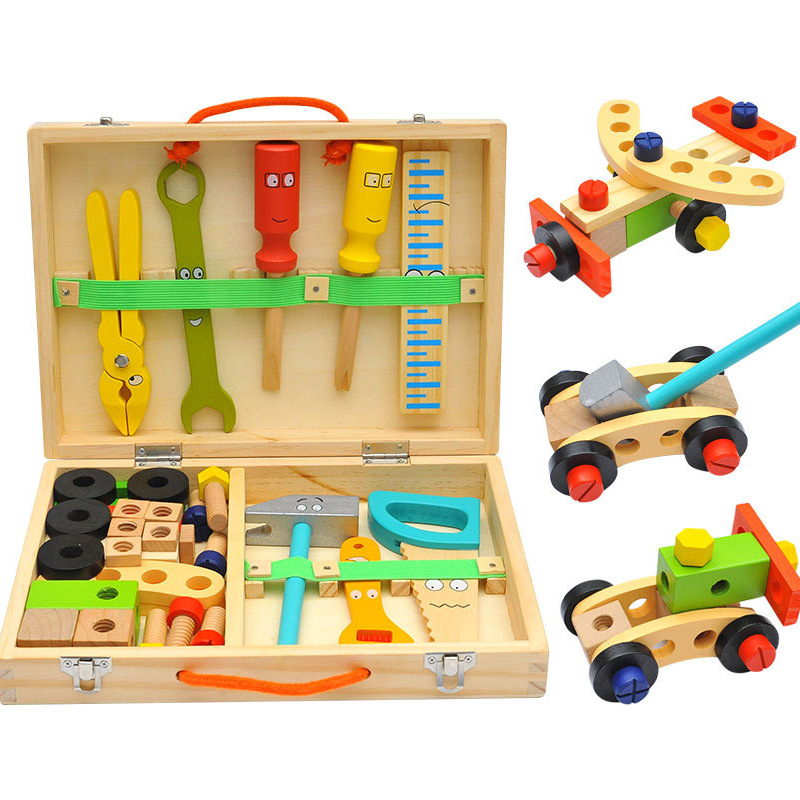 Wooden realistic handheld screw for boys