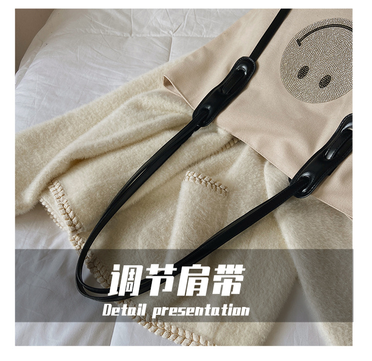 Autumn And Winter Leisure Canvas Large Capacity Portable Tote Bag All-matching Student Shoulder Shopping Bag Women's Bag 2021 New Fashion display picture 1