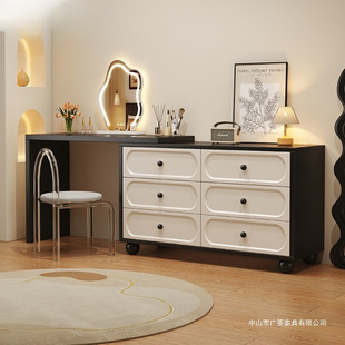 French Retro Dressing Table Cupboard Small Bedroom Bedside Rotatable Dressing Table Dressing Table Integrated Storage Cabinet