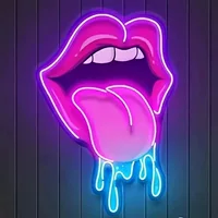 Красный рот вытягивает язык uv неоновые огни для бара украшения световой знак трансграничный амазонка на заказ