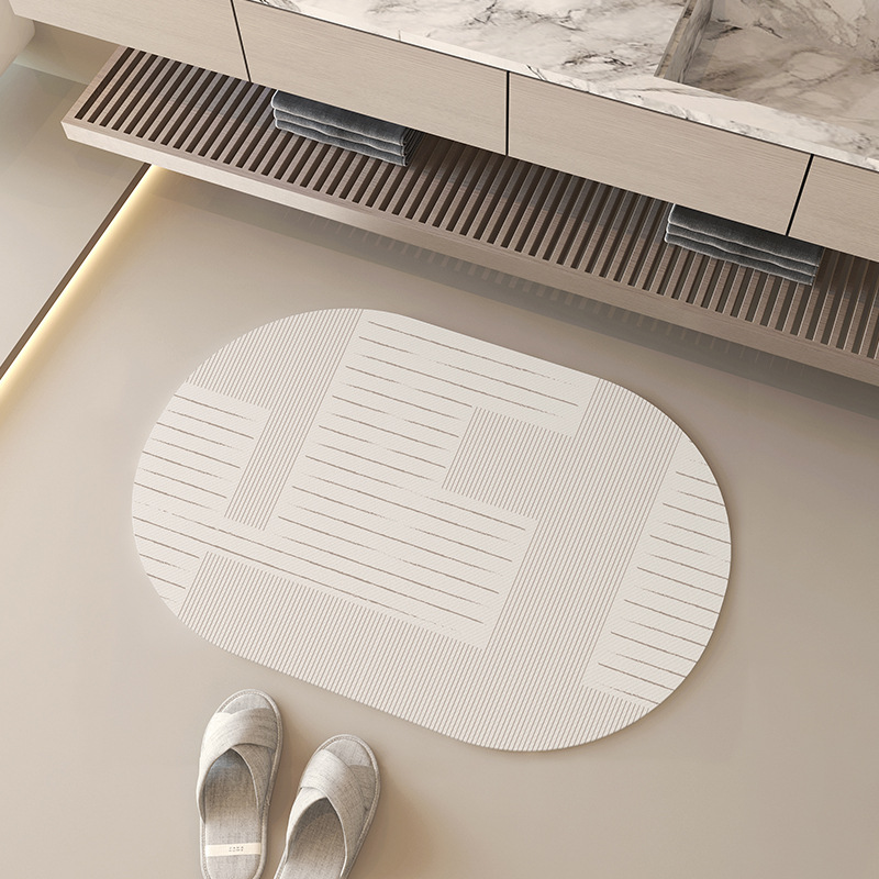 Modern Minimalist Diatomite Bathroom Bath Mat Non-slip Absorbent_voghion.com