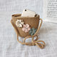New Children's Coin Purse Straw Bag Girl's Cute Princess Crossbody Zipper Bag for Baby Boys and Girls