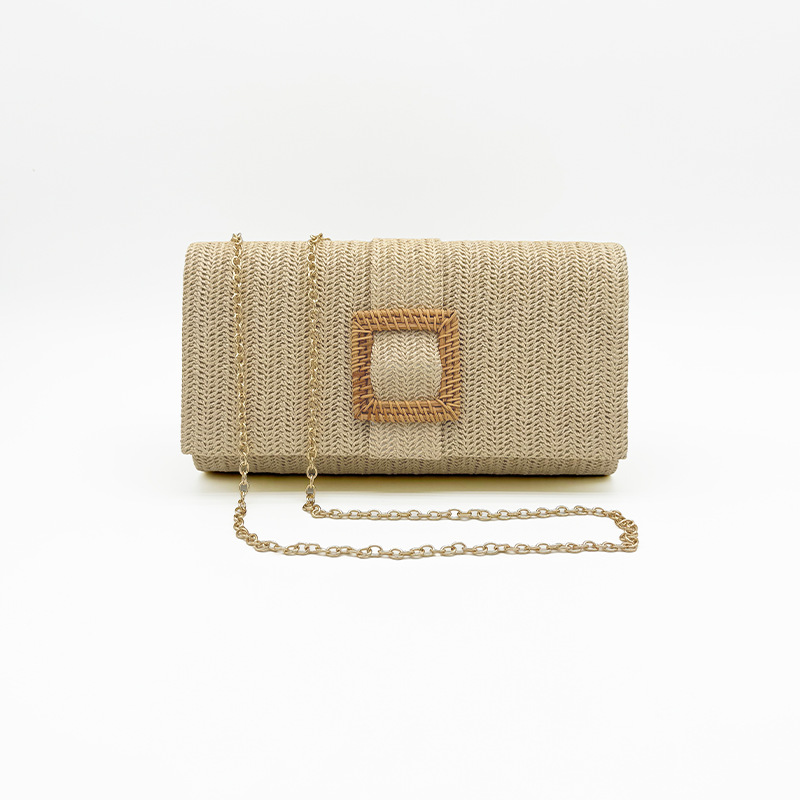 PVC Color Sólido Tejido Cuadrado Bolsos De Noche display picture 15