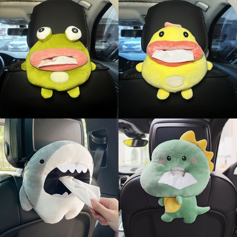 Car cartoon creative tissue box car armrest box paper box car seat back sun visor hanging tissue cover
