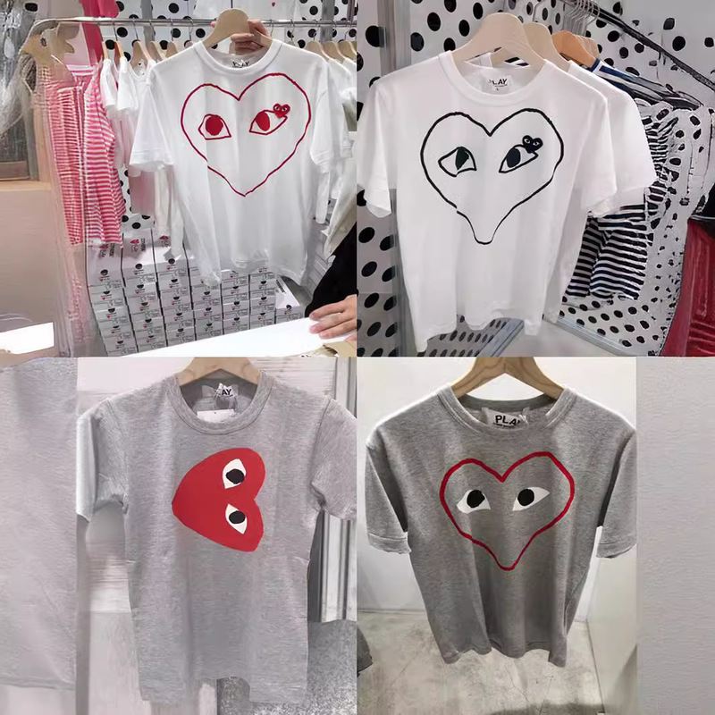 Kawasaki Baoling Heart Play Summer Line Pure Color Round Neck Pure Cotton Short-Sleeved T-Shirt for Men and Women Couples Kawasaki Baoling Heart Play Summer Line Pure Color Round Neck Pure Cotton Short-Sleeved T-Shirt for Men and Women Couples