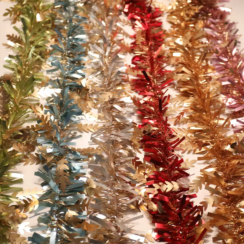 厂家批发圣诞拉花彩条毛条节日布置派对元旦装饰麦穗款彩带