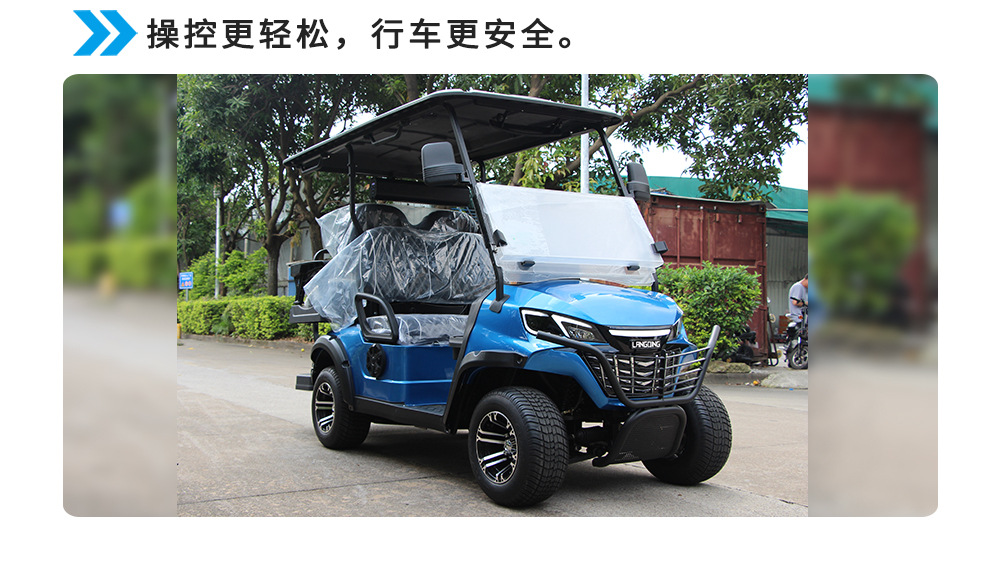 Langqing Electric Golf Cart with Solar Canopy Golf Cart Export Left and Right Steering Wheel Golf Cart Source Manufacturer