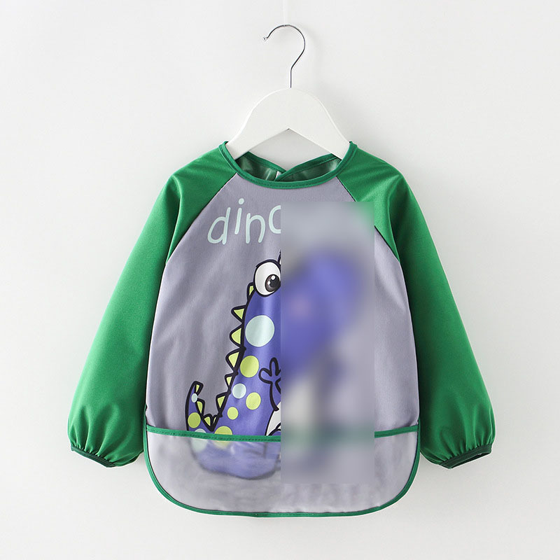 Children's overalls baby waterproof dining clothes cover bib baby reverse dressing children's painting apron custom factory