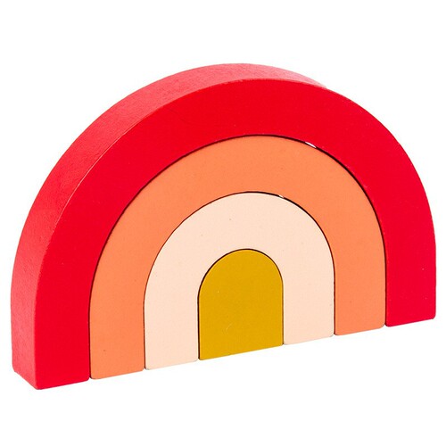 Children's Rainbow Arch Bridge Half-Circle Block Wooden Rainbow Ornament Curved Board Rainbow Shape Rainbow Person Stack and Play Toy