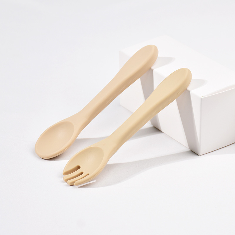 실리콘 포크 스푼 세트 (아이보리)