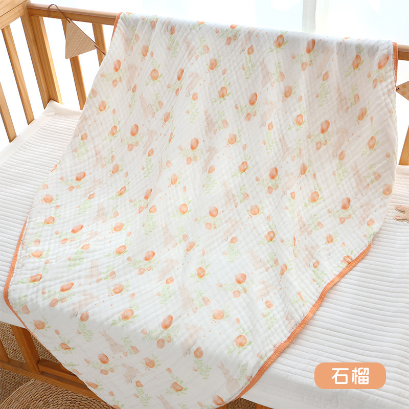 竹棉纱布-石榴 / 六层高密110*110cm