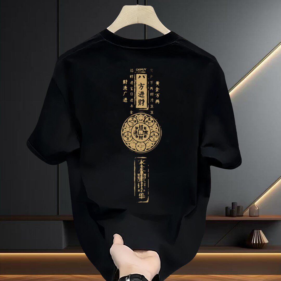 Overseas order overstock ~ Label removed and withdrawn export trendy printed short-sleeved T-shirts, unisex, versatile short-sleeved shirts.