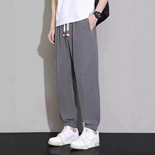 四面弹休闲裤男夏季薄款大码男裤宽松休闲速干休闲束脚运动裤男装