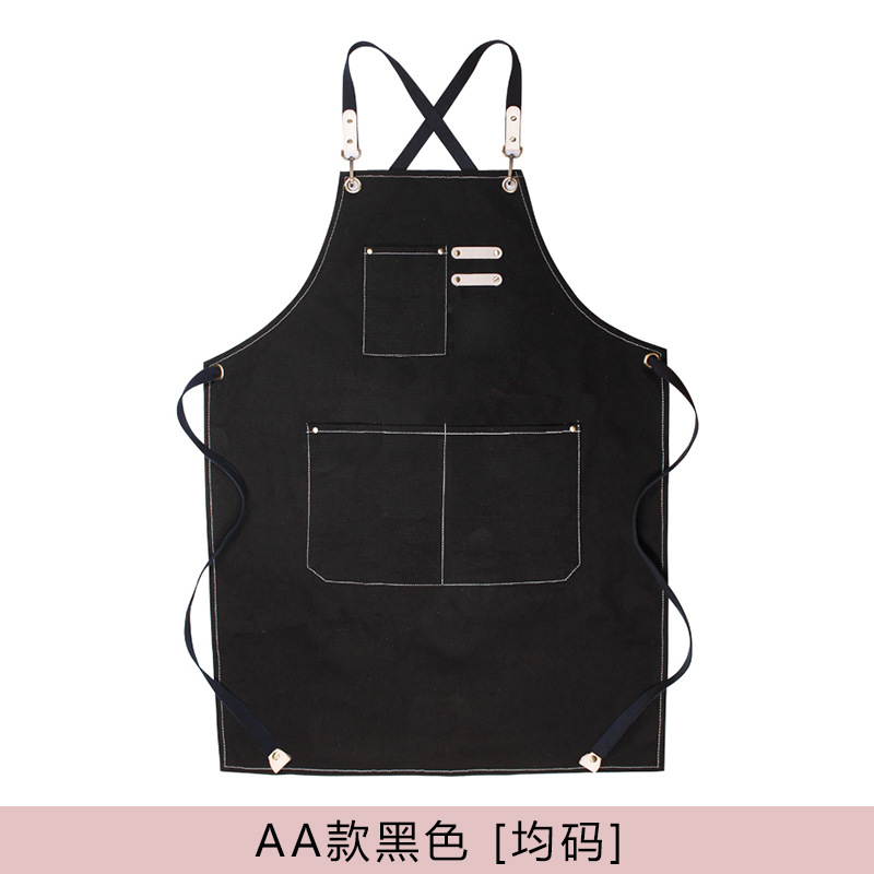 Amazon engrosada lienzo delantal logotipo personalizado leche té tienda bar chef peluquería guardapolvos delantal al por mayor