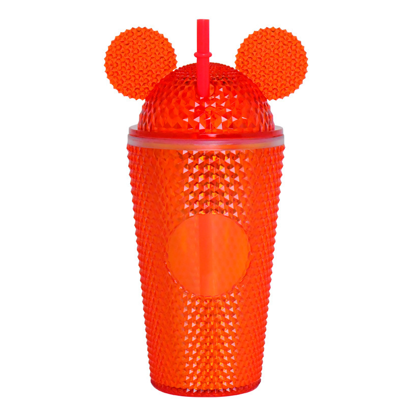 プラスチックカップ新型二重クリエイティブグラデーションマーメイドテールストローカップドリアンカップメッキカラースパンコールカップ|undefined