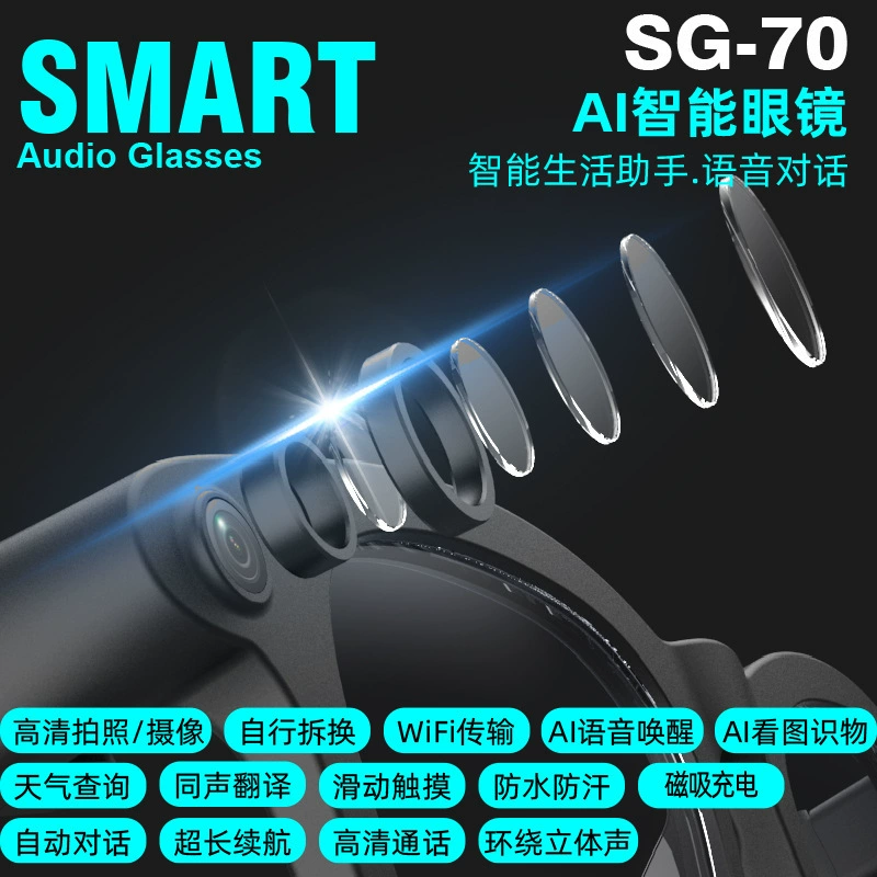 Glasses, smart CCTV camera, (Cross-border trading), bluetooth