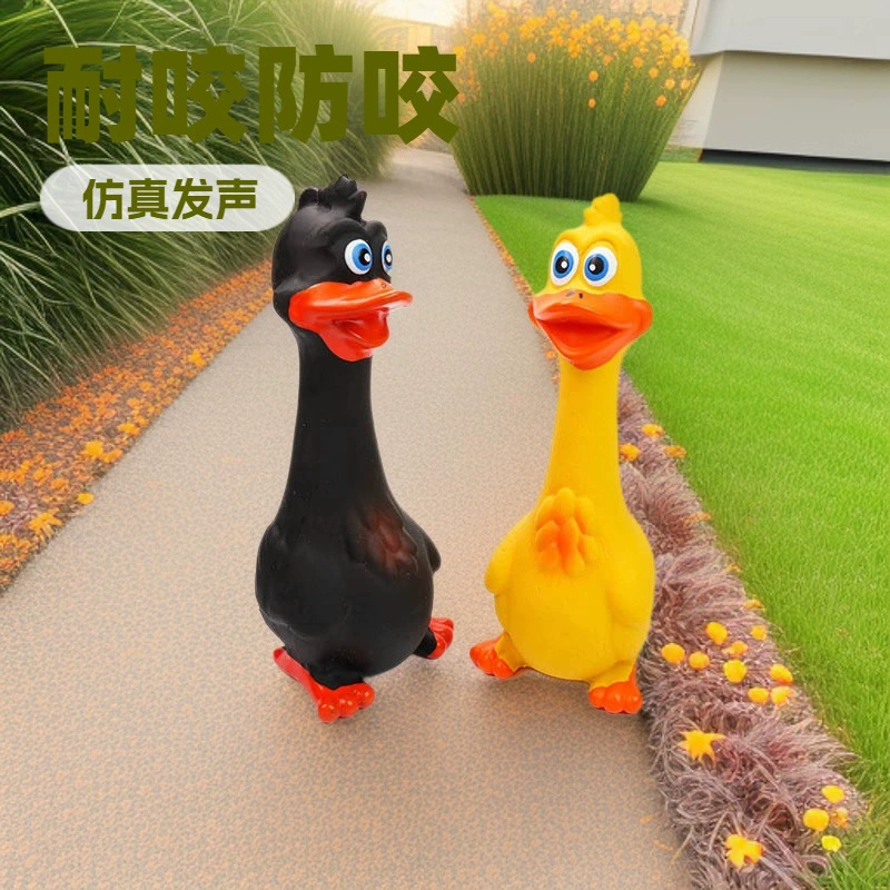 Оптовая продажа латексной игрушки для собак в виде кричащей утки, стоящей курицы, для тренировки и прорезывания зубов, товары для питомцев Teddy