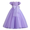 Children's three dimensional mini-skirt, short sleeve dress, skirt with bow, European style