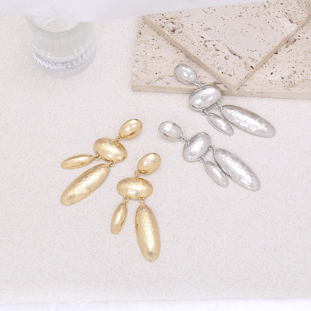 European and American Stylish Exaggerated Versatile Geometric Pendant Earrings Elegant Accessible Luxury Long Earrings Earrings for Women