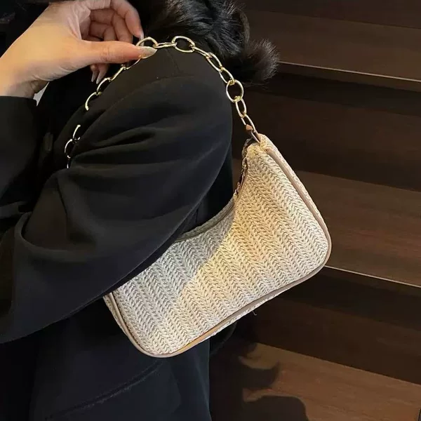 Woven Underarm Bag 2026 New Trendy Fashion Shoulder Handbag Beach Bag Handbags Straw Woven Women's Bag