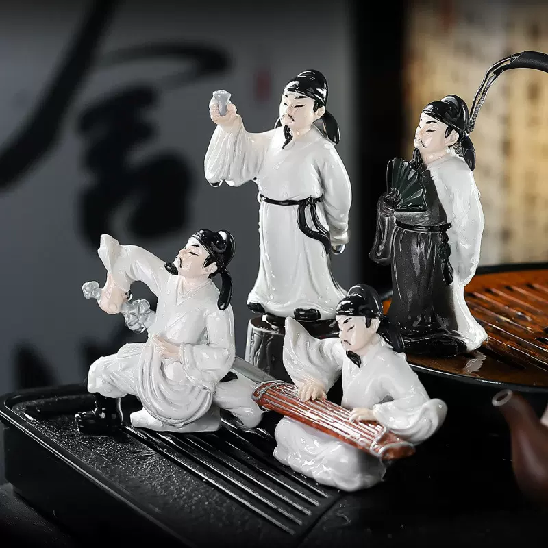 变色李白青莲居士诗仙酒仙茶宠摆件茶玩茶桌茶台功夫茶具配件装饰