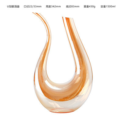 Conjunto de vino ámbar para la venta creativo copa de vino cristal electrochapado copa de vino decantador combinación traje