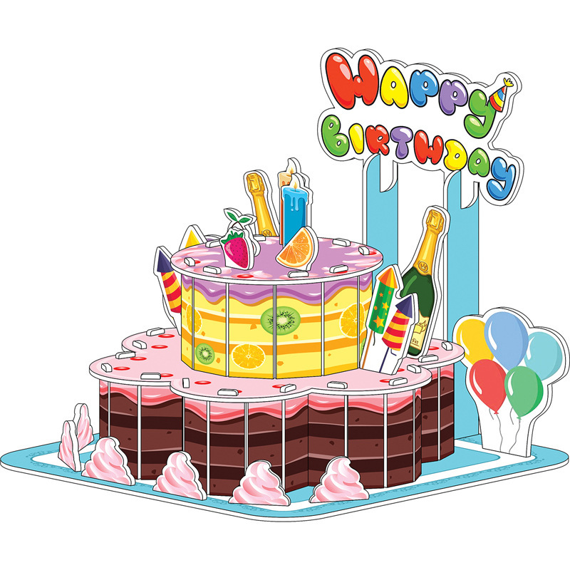 Aishangpin Kidsren's Paper Puzzle Stereo 3D Model Boy's Handmade DIY Birthday Cake Early Education Educational Toy