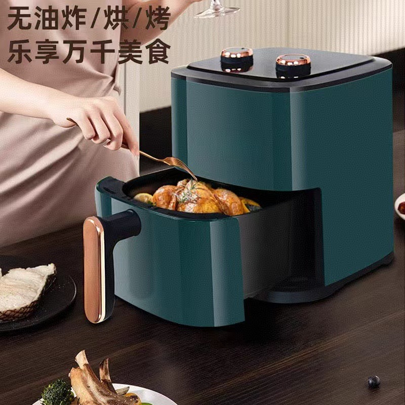 New Air Fryer Household Flip-Free Large-Capacity Oil-Free Multifunctional Double-Knob Electric Fryer Ready for Sale